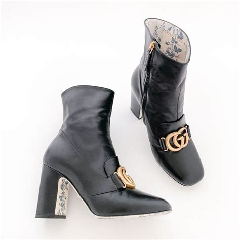 gucci victoire marmont boot|gucci heeled ankle boots.